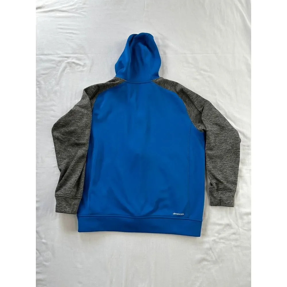 Men's Adidas Zip Up Jacket with Hood, Size Large, Blue/Gray Athletic, Fall - Picture 5 of 8